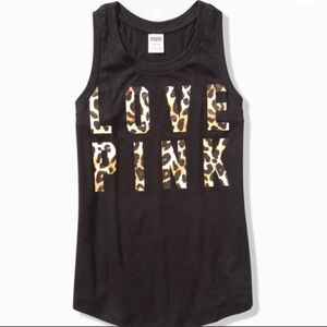 NWOT VS PINK Leopard Cheetah Graphic Campus Tank Sz L